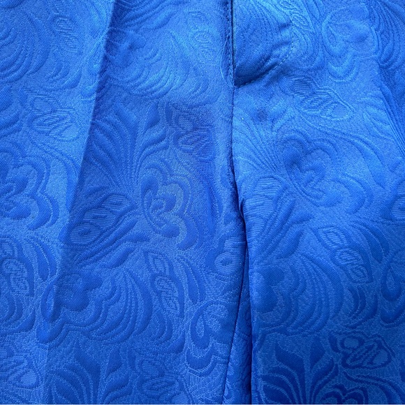 Boys Royal Blue Jacquard Double Breasted Tuxedo Suit (8/9 year) - Picture 8 of 16